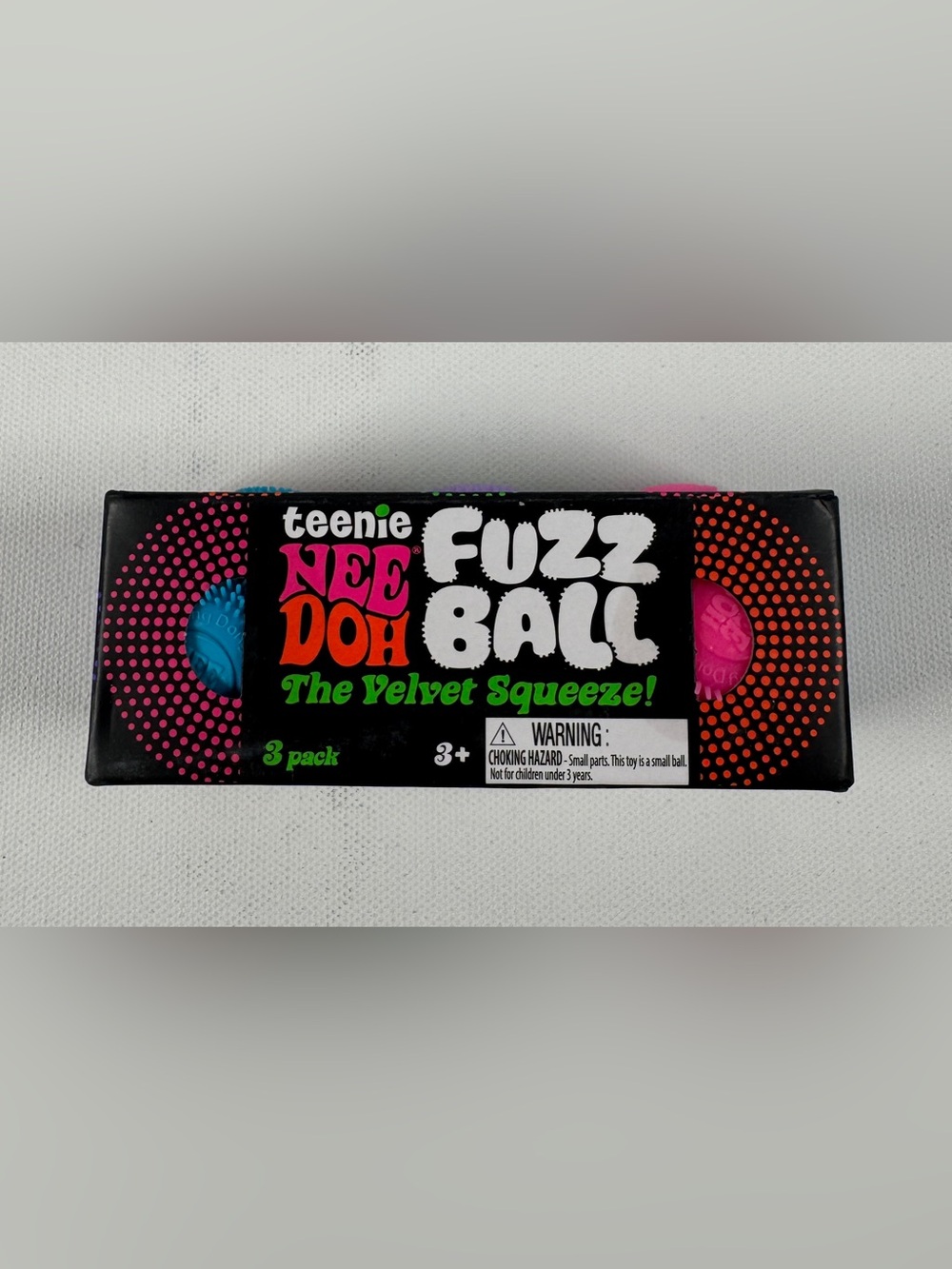 Nee Doh Teenie Fuzz Ball The Velvet Squeeze 3 Pack Multicolor Pink Purple Blue